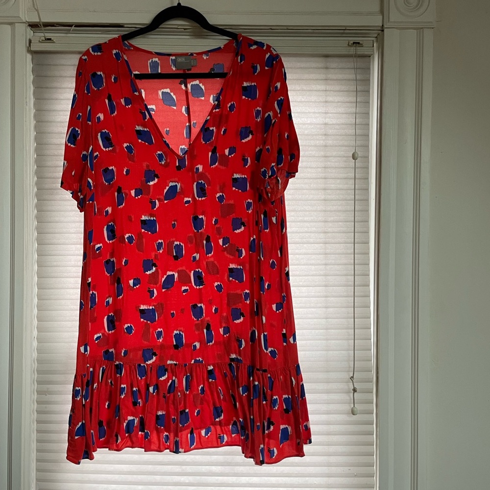 ASOS Red and Blue Patterned Mini Dress